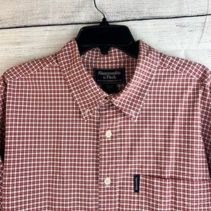 Abercrombie & Fitch Red Checkered Casual Button Down Shirt